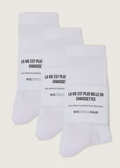 Pack de 3 paires de chaussettes en coton bio | blanc