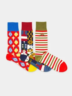 Pack 3 paires chaussettes en coton bio | multicolore "best time of the year"