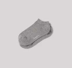 Pack 2 paires de chaussettes basses grises en coton bio - grey melange