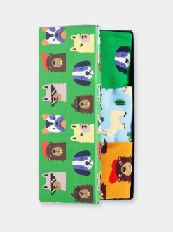 Pack 3 paires de chaussettes en coton bio | multicolore "paws & friends"