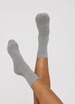 Pack 2 paires de chaussettes hautes en coton bio | gris "core socks 2-pack - grey melange"