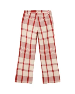 Pantalon ample à carreaux en coton bio | rouge 