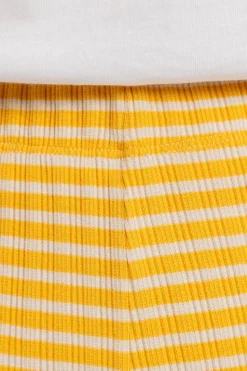 Pantalon ample en coton bio | rayé jaune et blanc "ribbed lounge pant yellow/sand stripe"