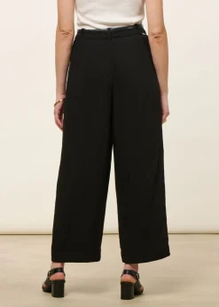 Pantalon ample en ecovero et lin | noir "caarunus lino - black"