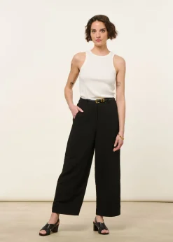 Pantalon ample en ecovero et lin | noir "caarunus lino - black"