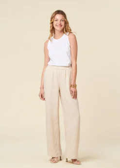Pantalon ample en lin bio | écru 