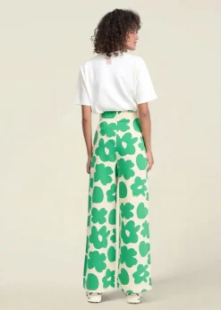 Pantalon ample jersey en coton bio | vert "pauline"