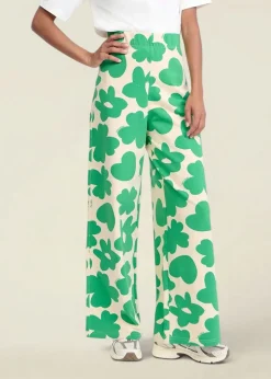 Pantalon ample jersey en coton bio | vert 
