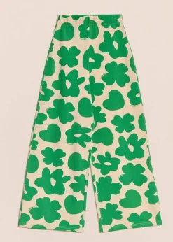Pantalon ample jersey en coton bio | vert 