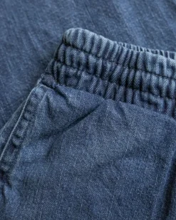 Pantalon ample léger effet denim en coton bio | bleu denim 