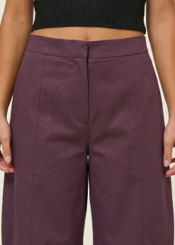 Pantalon ballon en coton bio | bordeaux "yauri - cherry lacquer