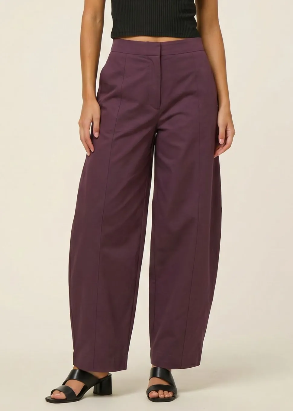 Pantalon ballon en coton bio | bordeaux "yauri - cherry lacquer