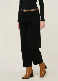 Pantalon ballon velours en coton bio | noir "narkue"