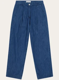 Pantalon droit denim en coton bio | bleu "organic cotton denim pant - dark blue denim"