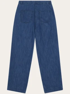 Pantalon droit denim en coton bio | bleu "organic cotton denim pant - dark blue denim"