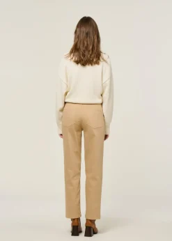 Pantalon droit en coton bio | beige "ibia"