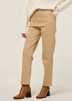 Pantalon droit en coton bio | beige "ibia"