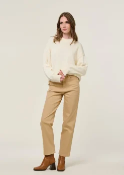Pantalon droit en coton bio | beige 
