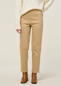 Pantalon droit en coton bio | beige 