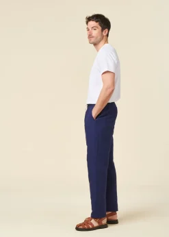Pantalon droit en coton bio | bleu "hatha25 bleu outremer"