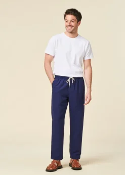 Pantalon droit en coton bio | bleu 