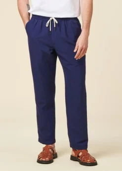 Pantalon droit en coton bio | bleu 