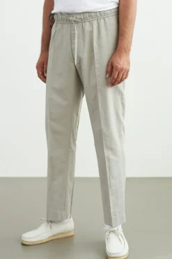 Pantalon droit en coton bio et lin | gris 