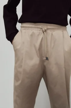 Pantalon droit en coton bio | taupe 
