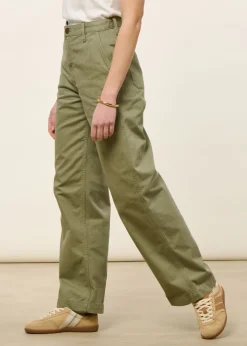 Pantalon droit en coton bio | vert 
