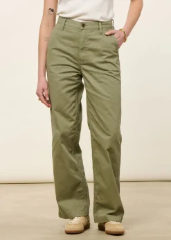 Pantalon droit en coton bio | vert 