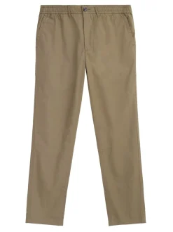 Pantalon droit en coton bio | vert olive 