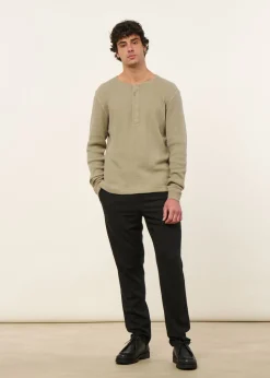 Pantalon droit en lyocell et lin bio | noir "tim linen-mix pant vegan - black jet"