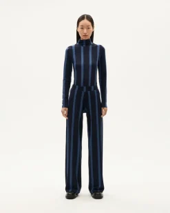 Pantalon droit en matières recyclées | bleu "navy dark heritage betty pants"
