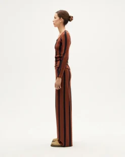 Pantalon droit en matières recyclées | marron "toasted navy betty pants"
