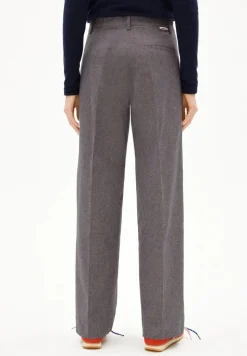 Pantalon droit flanelle en coton bio | gris/marine "leandraa handaas - pure-tinted navy"