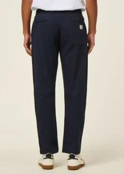 Pantalon droit léger coton bio | bleu "navy light travel pants - blue"