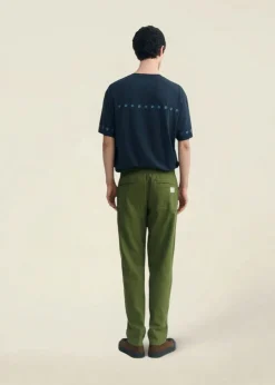 Pantalon droit léger en coton bio | vert "kentia light travel pants - green"