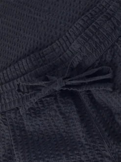 Pantalon droit seersucker en coton bio| marine "fig organic cotton seersucker pant - night sky"