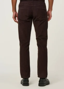 Pantalon droit velours en coton bio | marron "chuck 5-pocket corduroy - chocolate torte"