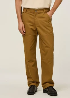Pantalon à empiècements en coton bio | camel 