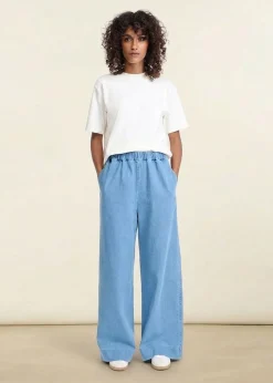 Pantalon en coton bio | denim clair 