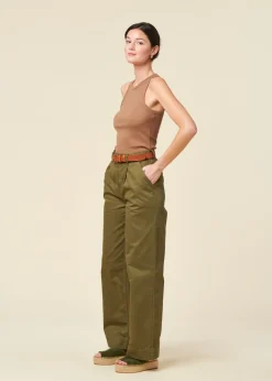 Pantalon en coton bio | kaki "suki workwear pants - olive"