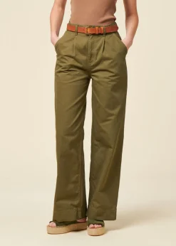 Pantalon en coton bio | kaki 