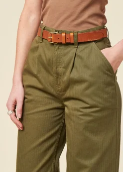 Pantalon en coton bio | kaki 