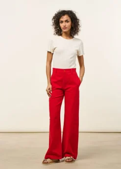 Pantalon en coton bio | rouge 
