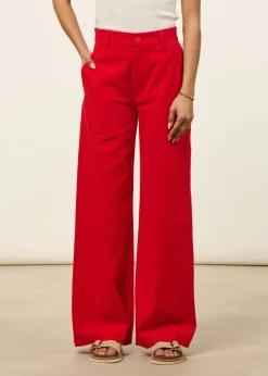 Pantalon en coton bio | rouge 