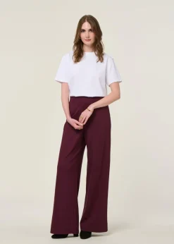 Pantalon en ecovero et matière recyclée | bordeaux 