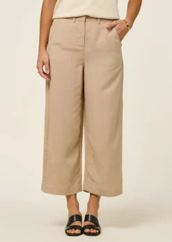 Pantalon 7/8 en lin bio | beige "caarunus lino pant - sandstone"