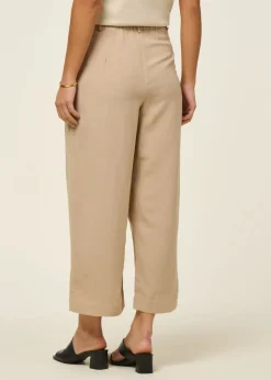 Pantalon 7/8 en lin bio | beige 