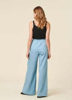 Pantalon en lin | bleu 